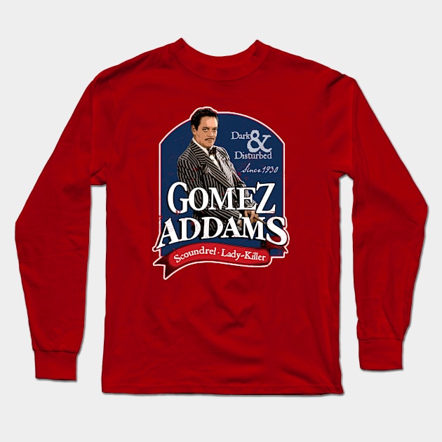 Gomez Addams, distressed Long Sleeve T-Shirt by woodsman